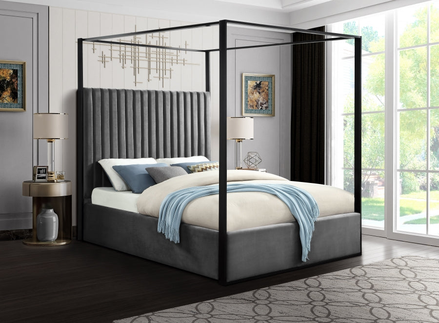 Jax Velvet King Bed Grey - JaxGrey-K