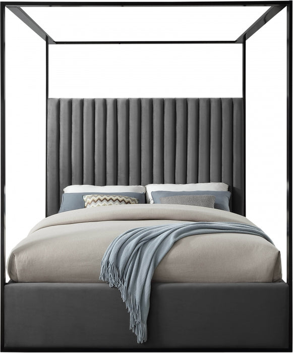 Jax Velvet King Bed Grey - JaxGrey-K