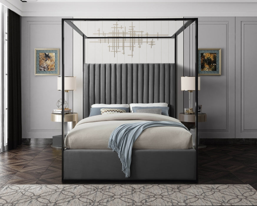 Jax Velvet King Bed Grey - JaxGrey-K