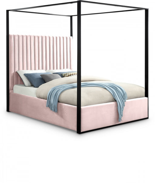 Jax Velvet Queen Bed Pink - JaxPink-Q