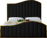 Jolie Velvet King Bed (3 Boxes) Black - JolieBlack-K