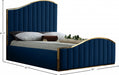 Jolie Velvet King Bed (3 Boxes) Blue - JolieNavy-K