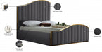 Jolie Velvet King Bed (3 Boxes) Grey - JolieGrey-K