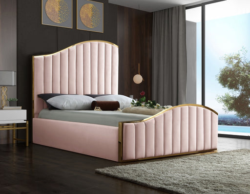 Jolie Velvet King Bed (3 Boxes) Pink - JoliePink-K