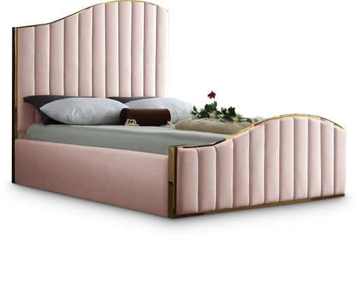 Jolie Velvet King Bed (3 Boxes) Pink - JoliePink-K