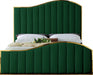 Jolie Velvet Queen Bed (3 Boxes) Green - JolieGreen-Q