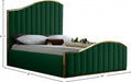 Jolie Velvet Queen Bed (3 Boxes) Green - JolieGreen-Q