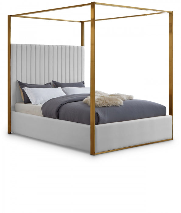 Jones Vegan Leather King Bed White - JonesWhite-K