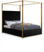 Jones Velvet King Bed Black - JonesBlack-K