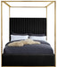 Jones Velvet King Bed Black - JonesBlack-K