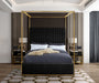 Jones Velvet King Bed Black - JonesBlack-K