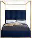 Jones Velvet King Bed Blue - JonesNavy-K