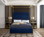 Jones Velvet King Bed Blue - JonesNavy-K