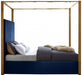 Jones Velvet King Bed Blue - JonesNavy-K