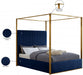 Jones Velvet King Bed Blue - JonesNavy-K