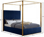 Jones Velvet King Bed Blue - JonesNavy-K