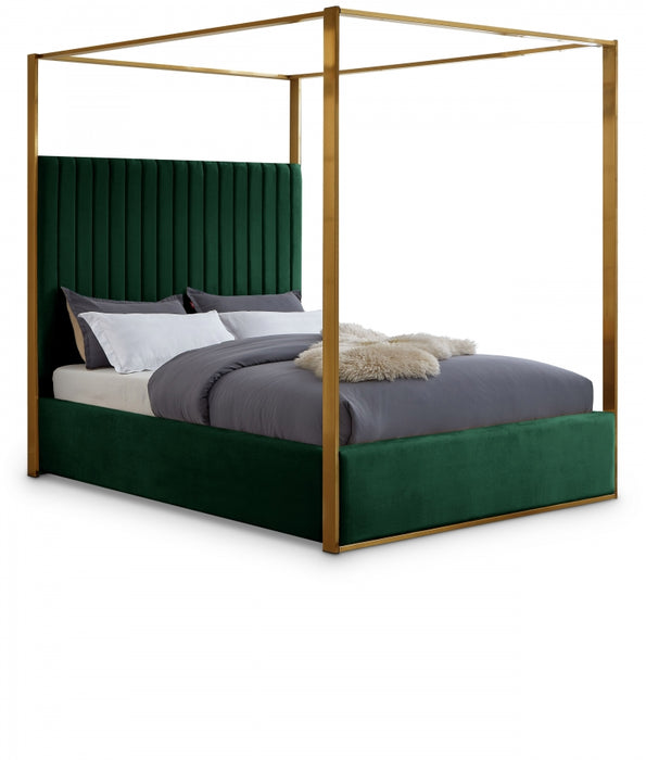 Jones Velvet King Bed Green - JonesGreen-K