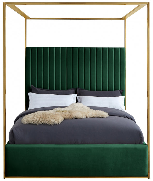 Jones Velvet King Bed Green - JonesGreen-K