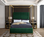 Jones Velvet King Bed Green - JonesGreen-K