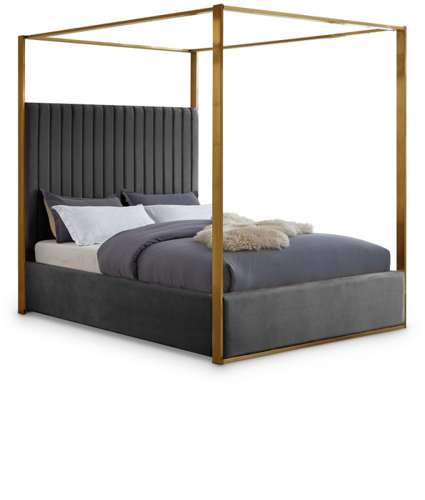 Jones Velvet King Bed Grey - JonesGrey-K