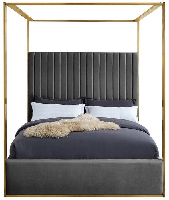 Jones Velvet King Bed Grey - JonesGrey-K