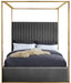 Jones Velvet King Bed Grey - JonesGrey-K