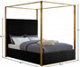 Jones Velvet Queen Bed Black - JonesBlack-Q