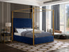 Jones Velvet Queen Bed Blue - JonesNavy-Q