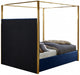 Jones Velvet Queen Bed Blue - JonesNavy-Q