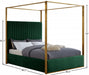 Jones Velvet Queen Bed Green - JonesGreen-Q