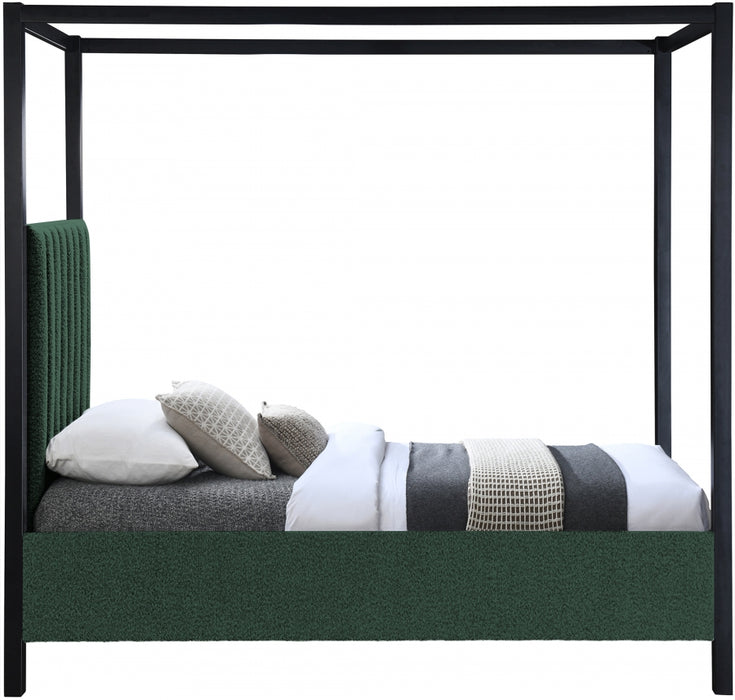 Kelly Boucle Fabric Twin Bed (3 Boxes) Green - KellyGreen-T