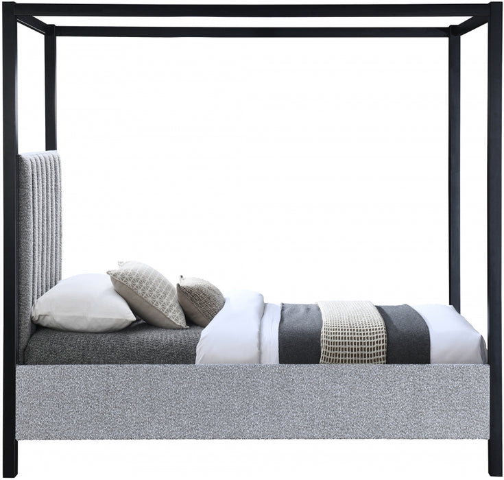 Kelly Boucle Fabric Twin Bed (3 Boxes) Grey - KellyGrey-T