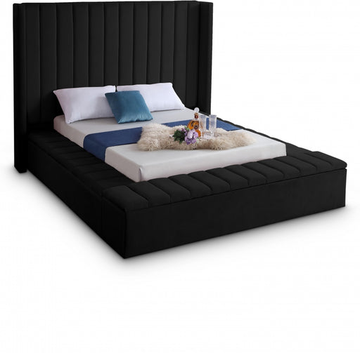 Kiki Velvet Full Bed (3 Boxes) Black - KikiBlack-F