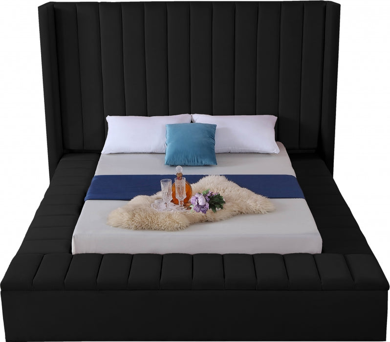 Kiki Velvet Full Bed (3 Boxes) Black - KikiBlack-F