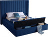 Kiki Velvet Full Bed (3 Boxes) Blue - KikiNavy-F