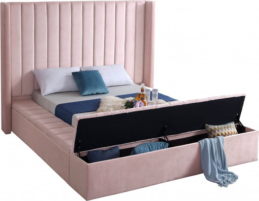 Kiki Velvet Full Bed (3 Boxes) Pink - KikiPink-F