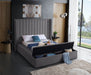 Kiki Velvet Queen Bed (3 Boxes) Grey - KikiGrey-Q