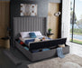 Kiki Velvet Queen Bed (3 Boxes) Grey - KikiGrey-Q