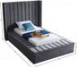 Kiki Velvet Twin Bed (3 Boxes) Grey - KikiGrey-T