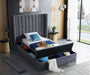 Kiki Velvet Twin Bed (3 Boxes) Grey - KikiGrey-T