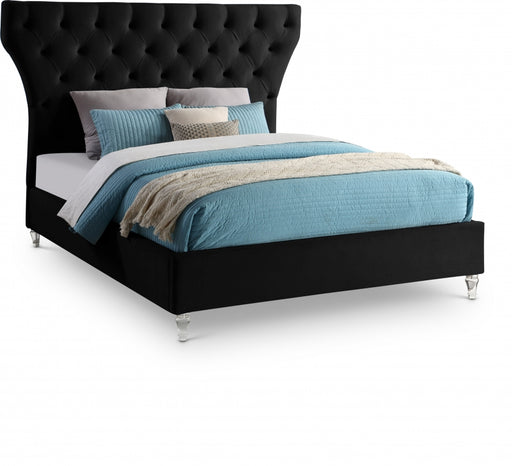 Kira Velvet King Bed Black - KiraBlack-K