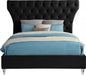 Kira Velvet King Bed Black - KiraBlack-K