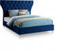 Kira Velvet King Bed Blue - KiraNavy-K