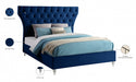 Kira Velvet King Bed Blue - KiraNavy-K