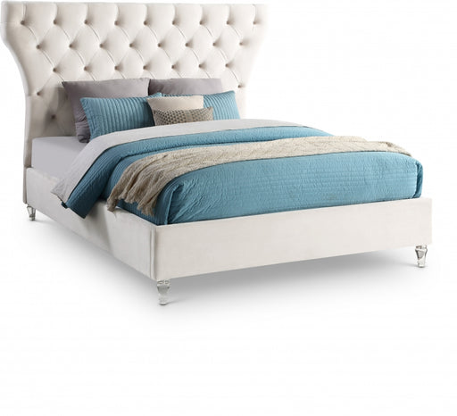 Kira Velvet King Bed Cream - KiraCream-K