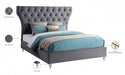 Kira Velvet King Bed Grey - KiraGrey-K