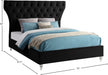 Kira Velvet Queen Bed Black - KiraBlack-Q