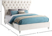 Kira Velvet Queen Bed Cream - KiraCream-Q