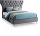 Kira Velvet Queen Bed Grey - KiraGrey-Q