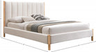 Kona Fabric Full Bed Cream - KonaCream-F